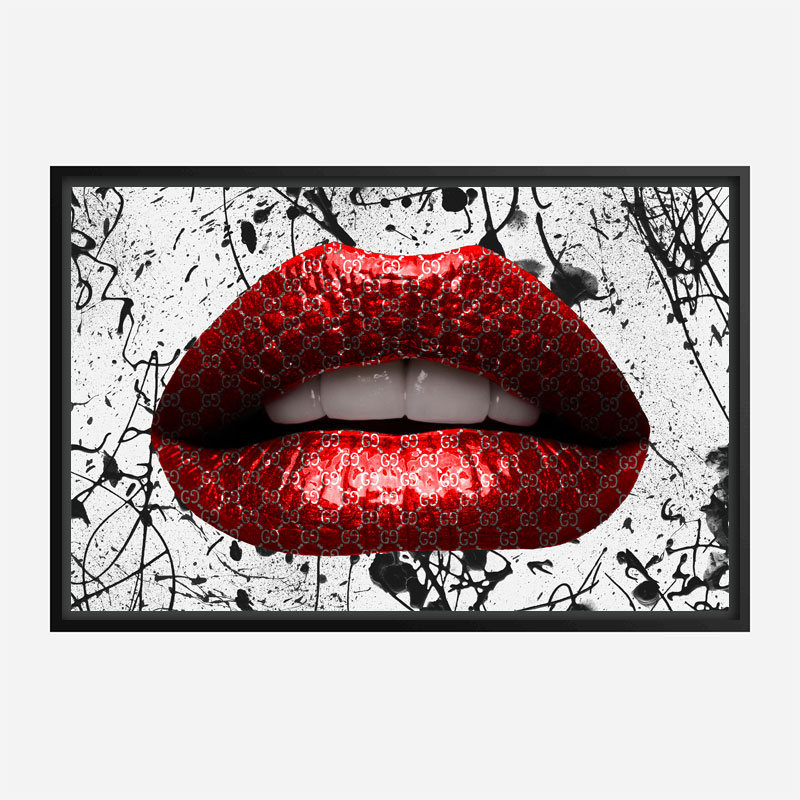 Gucci Red Lips Graffiti Wall Art