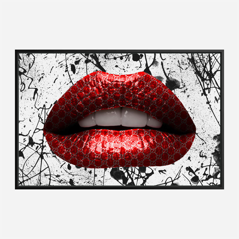 Gucci Red Lips Graffiti Wall Art