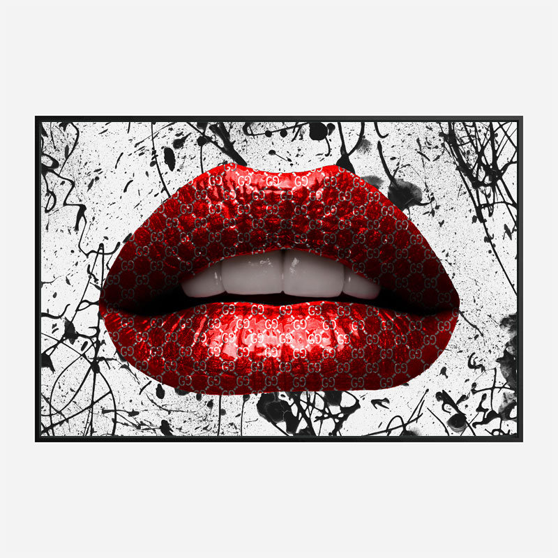 Gucci Red Lips Graffiti Wall Art