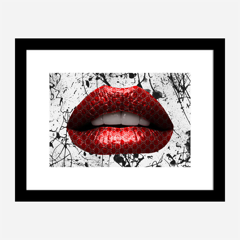 Lips of Urban Art: Graffiti Style Red Lipstick Drip Poster for