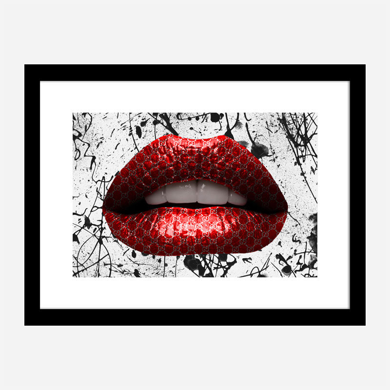 Gucci Red Lips Graffiti Wall Art