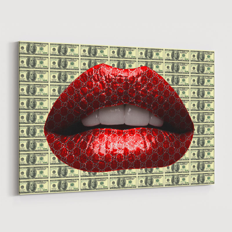 Luxury Dollar Lips Mouth  Money Lips Art, Lips Artwork, Lips Wall Art