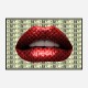 Gucci Dollars Red Lips Wall Art