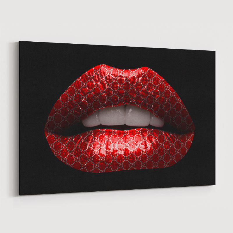 Gucci Red Lips Wall Art