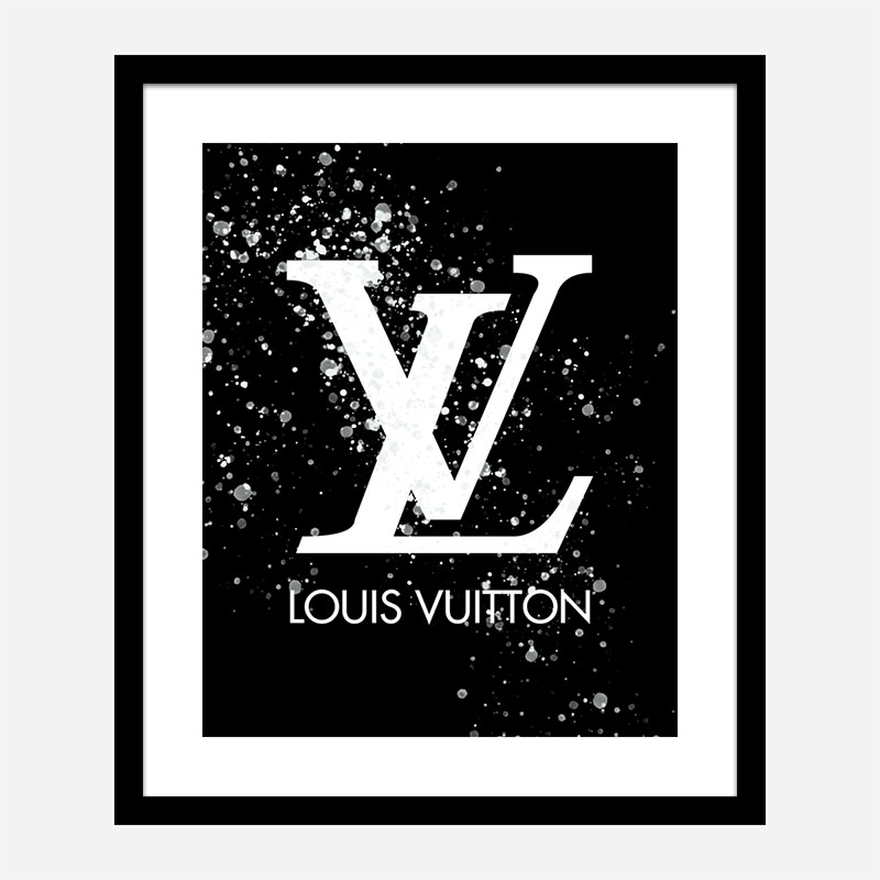 LV on Black & White Bubble Splashes LV on Black & White Bubble Splashes