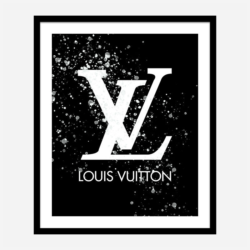 LV on Black & White Bubble Splashes LV on Black & White Bubble Splashes