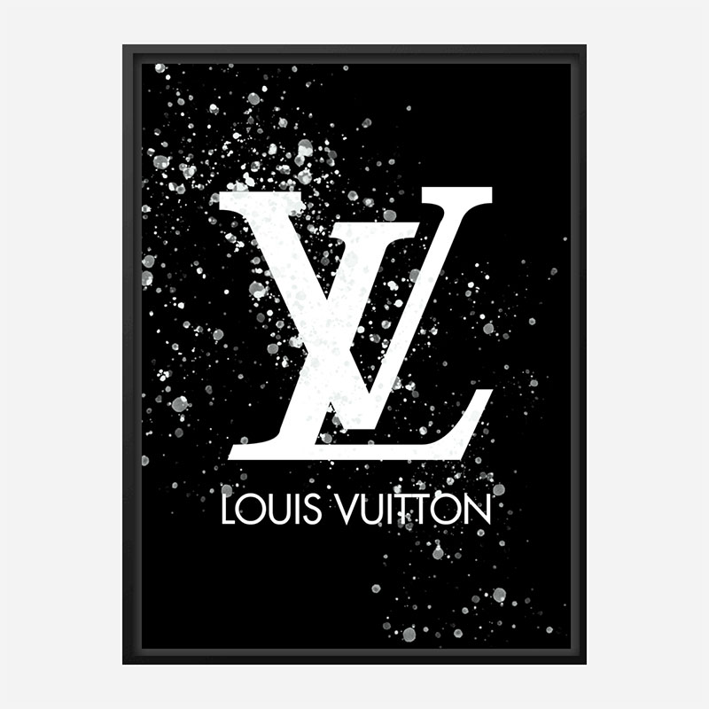 LV on Black & White Bubble Splashes LV on Black & White Bubble Splashes
