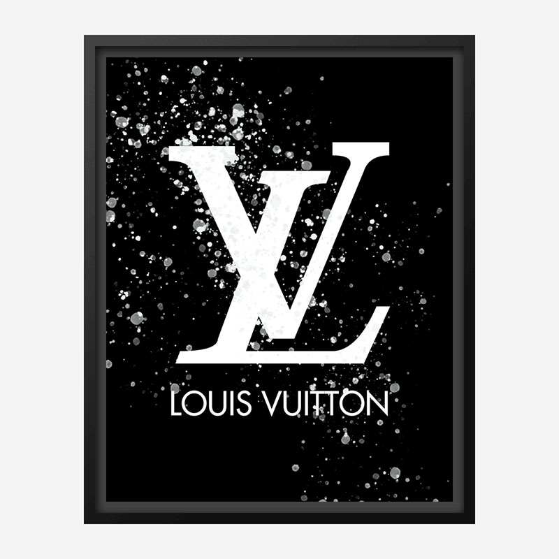 LV on Black & White Bubble Splashes LV on Black & White Bubble Splashes