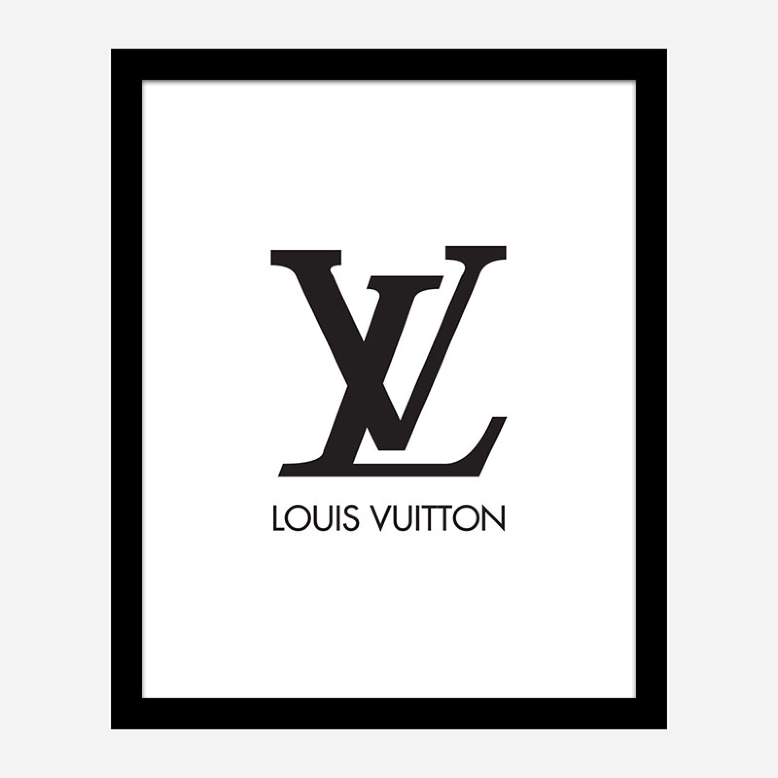 LV Logo Black & White Wall Art