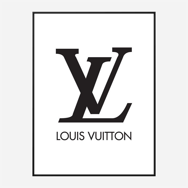 LV Logo Black & White Wall Art
