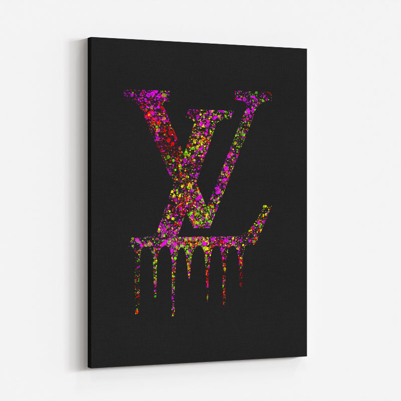 LV Dripping Logo Paint Splatter Art Print