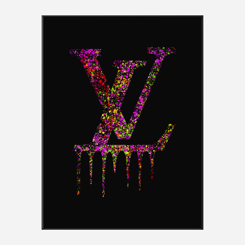 LV Dripping Logo Paint Splatter Art Print