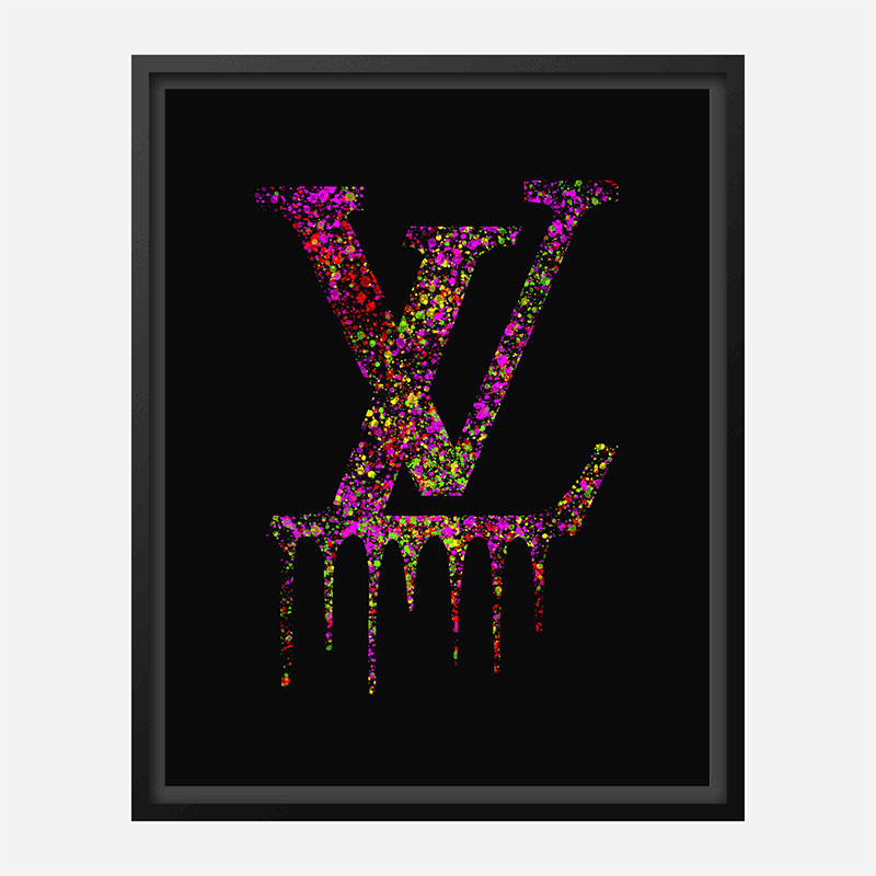 Louis Vuitton Drip Painting 16x20 LV Inspired Black and 