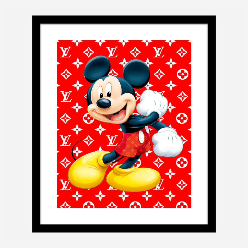 LV Mickey Red Art Print