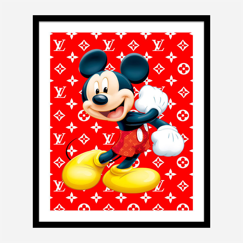 LV Mickey Red Art Print