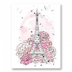 Eiffel Tower in Blossom Art Print