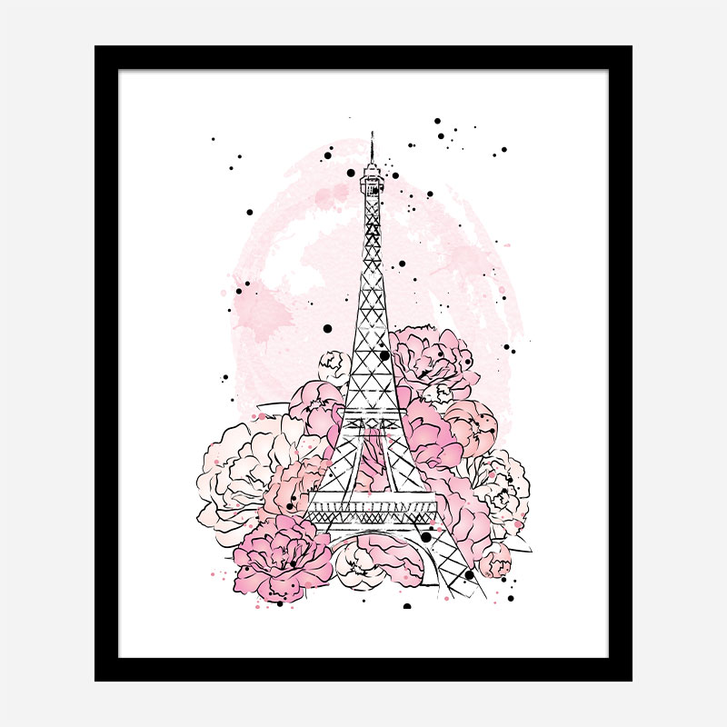 Eiffel Tower in Blossom Art Print