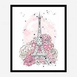 Eiffel Tower in Blossom Art Print