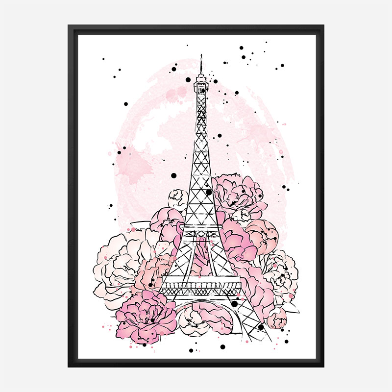 Eiffel Tower in Blossom Art Print