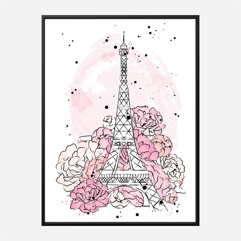 Eiffel Tower in Blossom Art Print