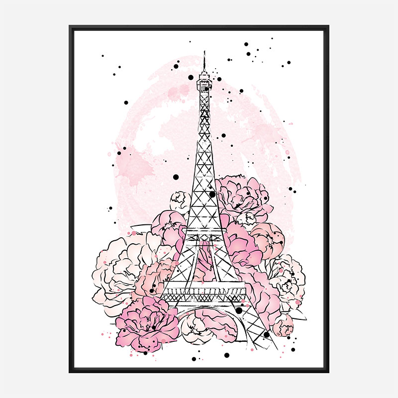 Eiffel Tower in Blossom Art Print