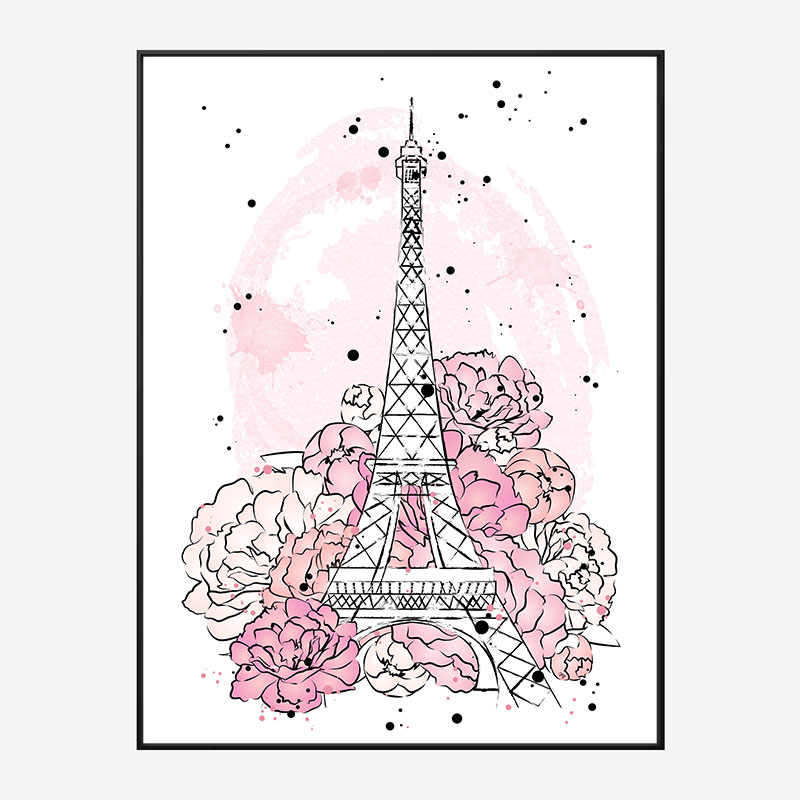 Eiffel Tower in Blossom Art Print