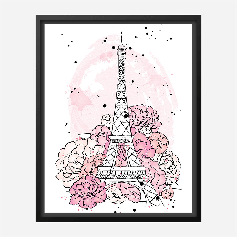 Eiffel Tower in Blossom Art Print