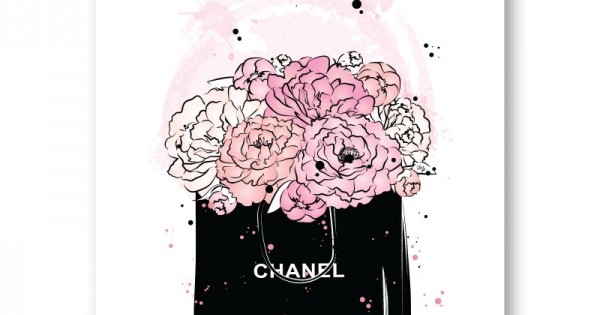 Chanel Bloom Canvas Print Wall Art by Martina Pavlova