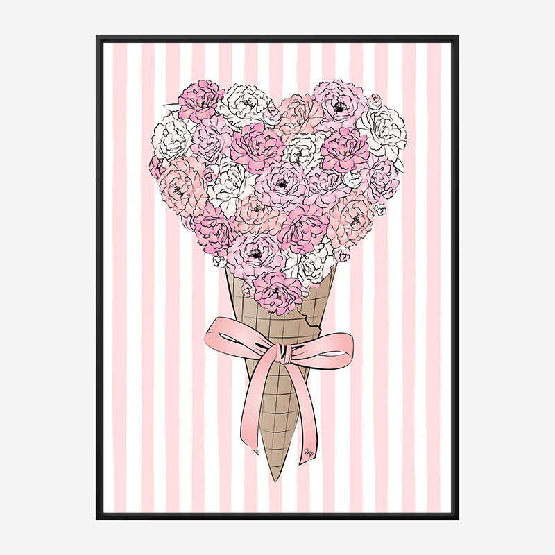 Ice Cream Flowers Art Print