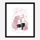 Lipstick and Flowers Art Print