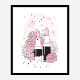 Lipstick and Flowers Art Print