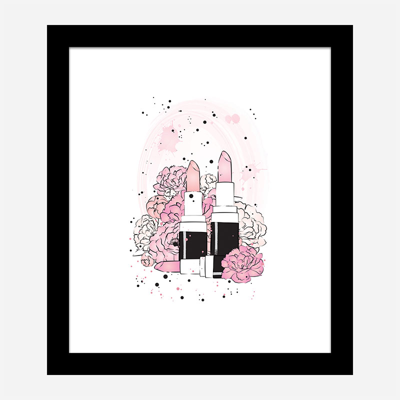 Lipstick and Flowers Art Print Lipstick and Flowers Art Print