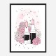 Lipstick and Flowers Art Print