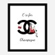 C is For Champagne Art Print