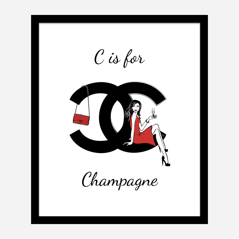 C is For Champagne Art Print