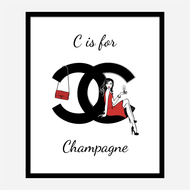 C is For Champagne Art Print