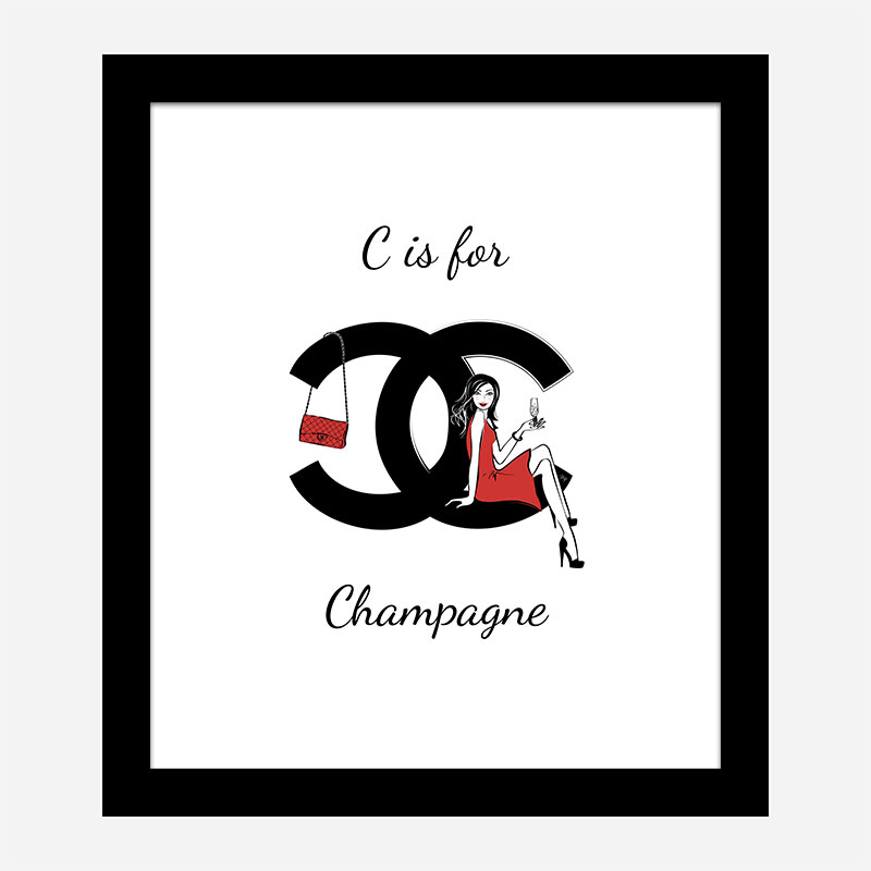 C is For Champagne Art Print