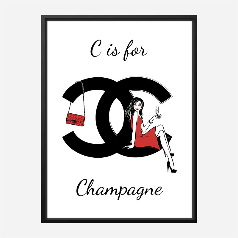 C is For Champagne Art Print