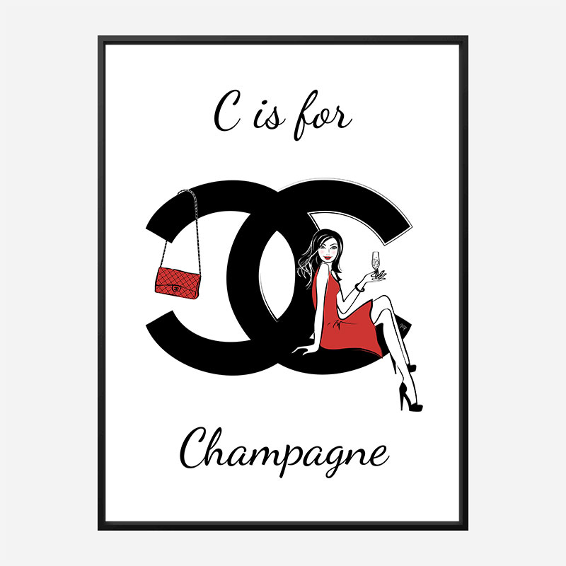 C is For Champagne Art Print