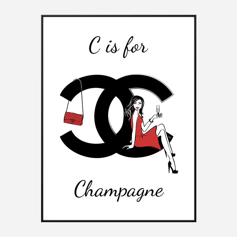 C is For Champagne Art Print