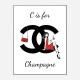 C is For Champagne Art Print