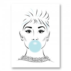 Audrey Hepburn Bubble Gum Art Print