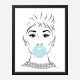 Audrey Hepburn Bubble Gum Art Print