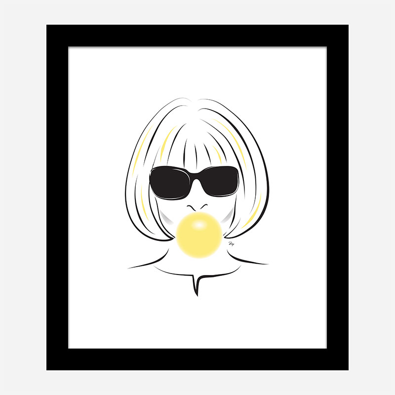 Anna Wintour Bubble Gum Art Print