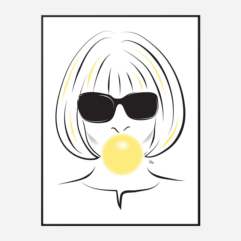 Anna Wintour Bubble Gum Art Print