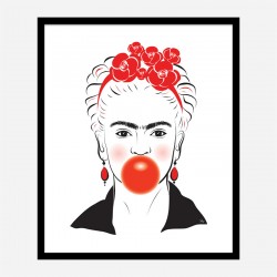 Frida Kahlo Bubble Gum Art Print