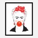 Frida Kahlo Bubble Gum Art Print