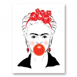 Frida Kahlo Bubble Gum Art Print