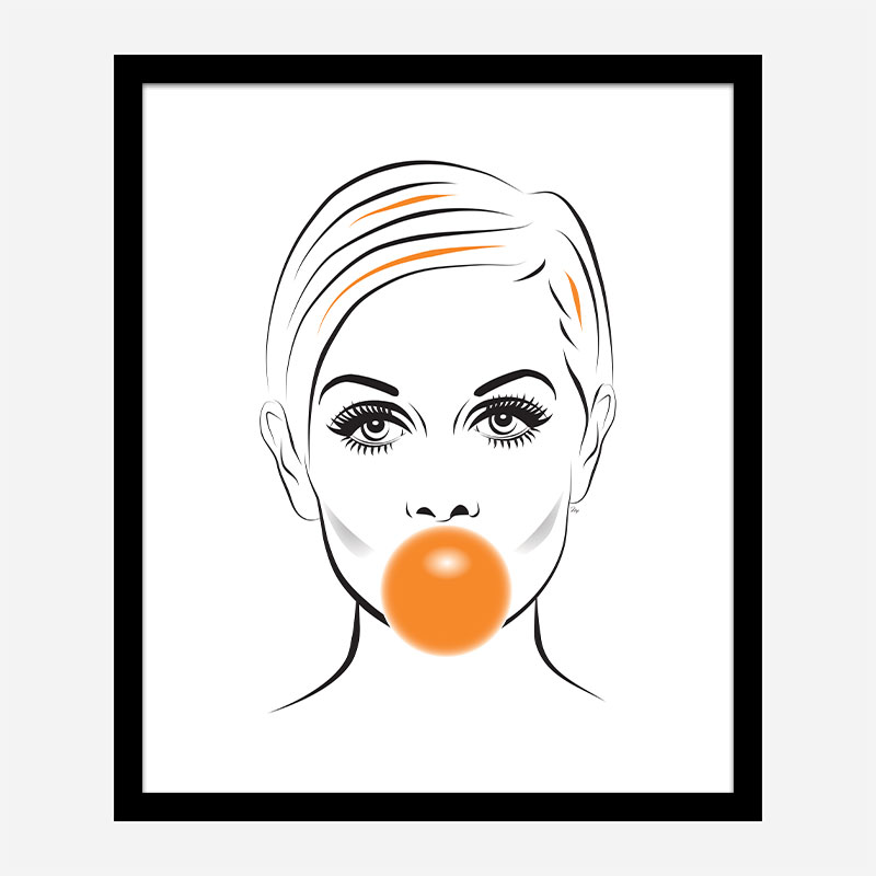 Twiggy Bubble Gum Art Print