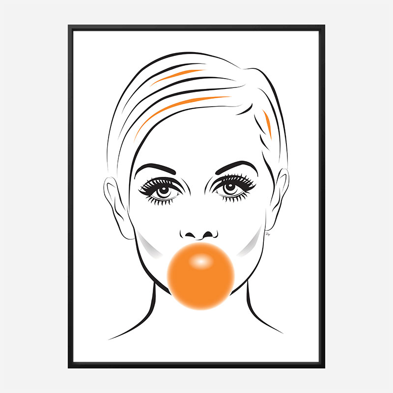 Twiggy Bubble Gum Art Print